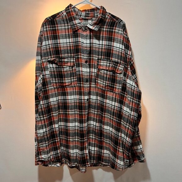 Ocean Coast Men’s Plaid Flannel Shirt 3XLT Long Tall Button Front - Picture 5 of 7